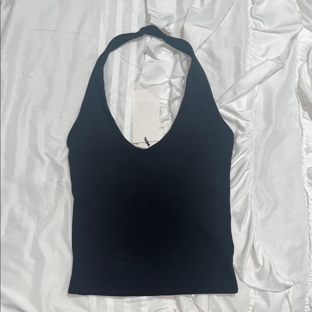 Elegant Black Halter Top